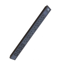 Rack-mount 32A 8 outlets UK socket 4 outlets IEC C19 current and voltmeter PDU